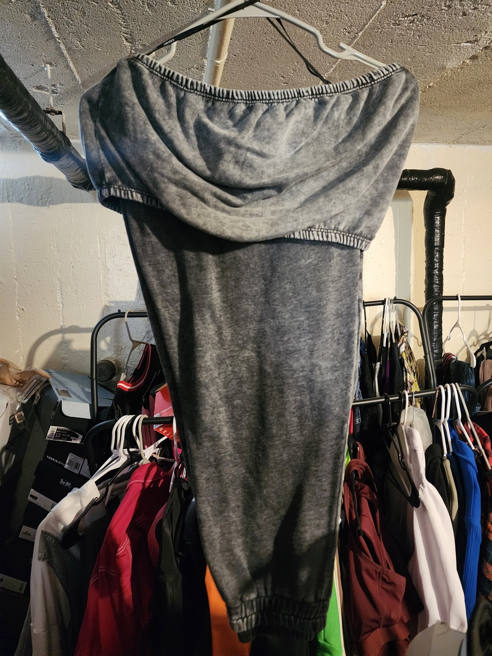 Gray Bandeau & Jogger Set
